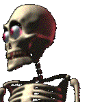 animated skeleton looking left to right